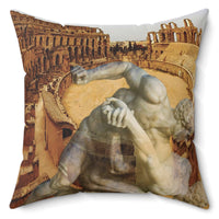 Amphitheater El Jem And The Uffizi Wrestlers Throw Pillow, 16x16, One Sided