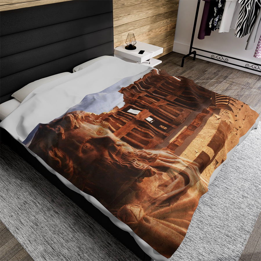 Setimius Severus & The Theater Of Sabrata 60x80 Fleece Blanket