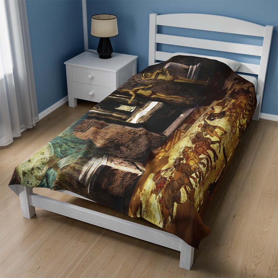 Mosaics Of The Thermal Baths of Villa Armerina 60x80 Fleece Blanket