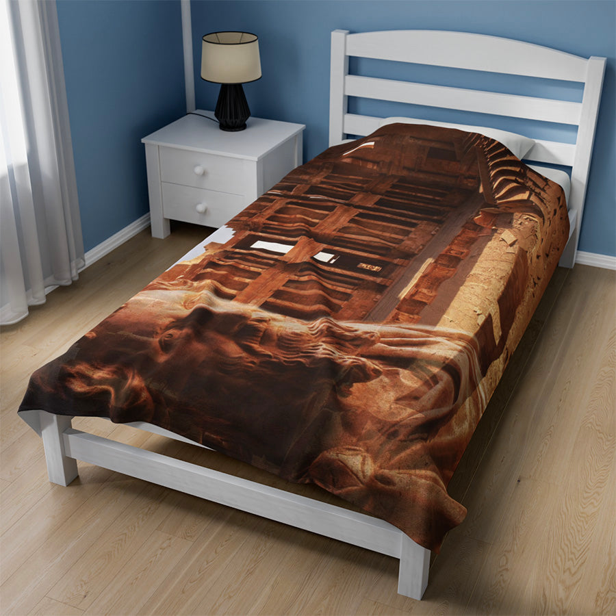 Setimius Severus & The Theater Of Sabrata 60x80 Fleece Blanket