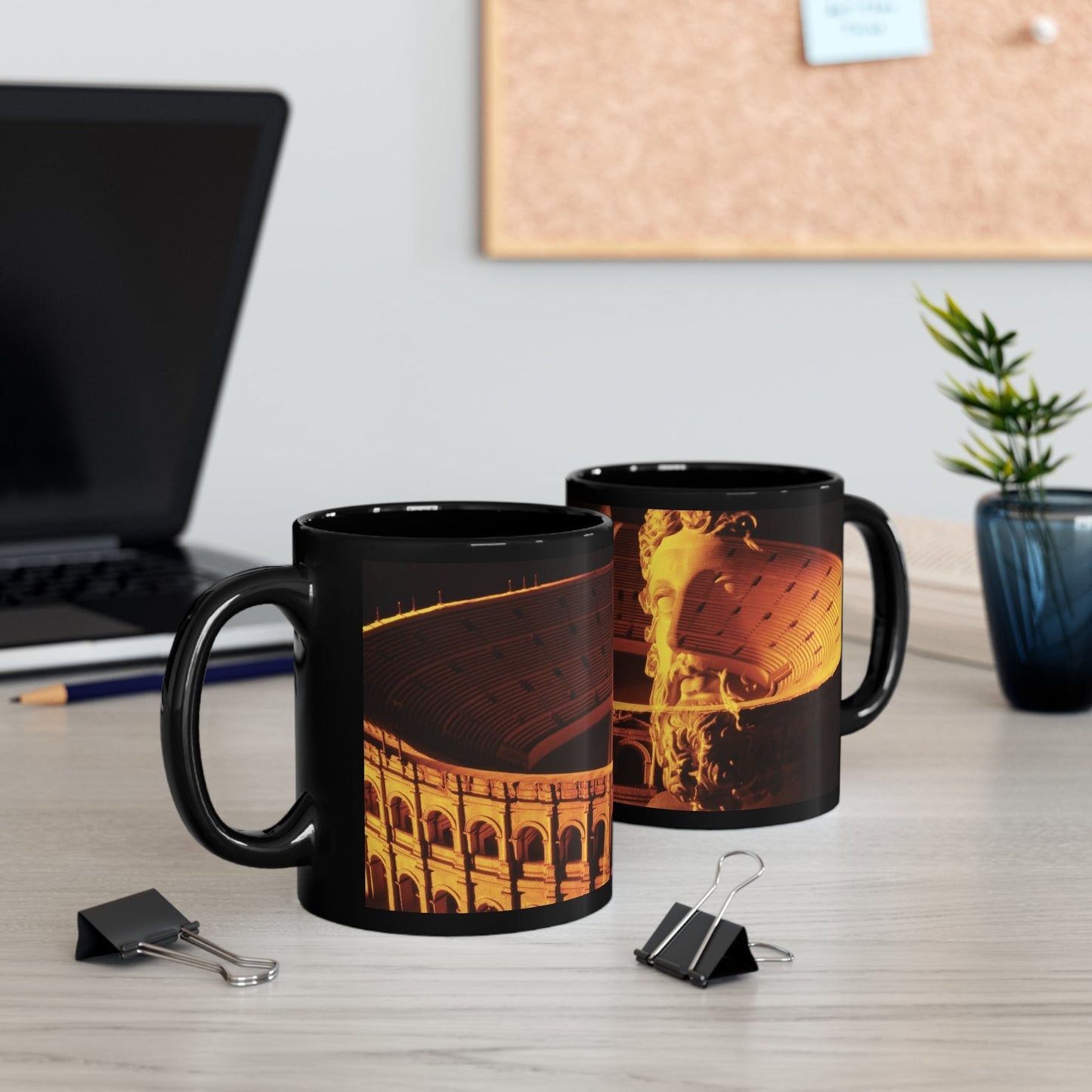 Flavian Amphitheater Black Mug - Imperial Monumentality Coffee Cup