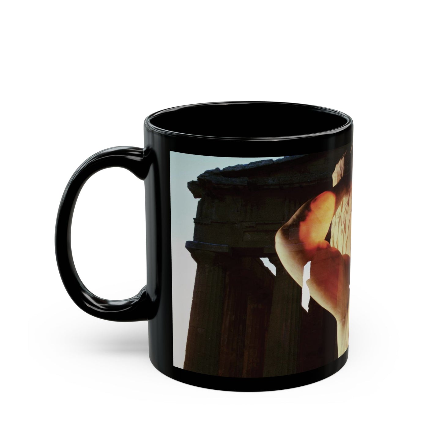 Atlas and Temple of Neptune 11oz Black Mug