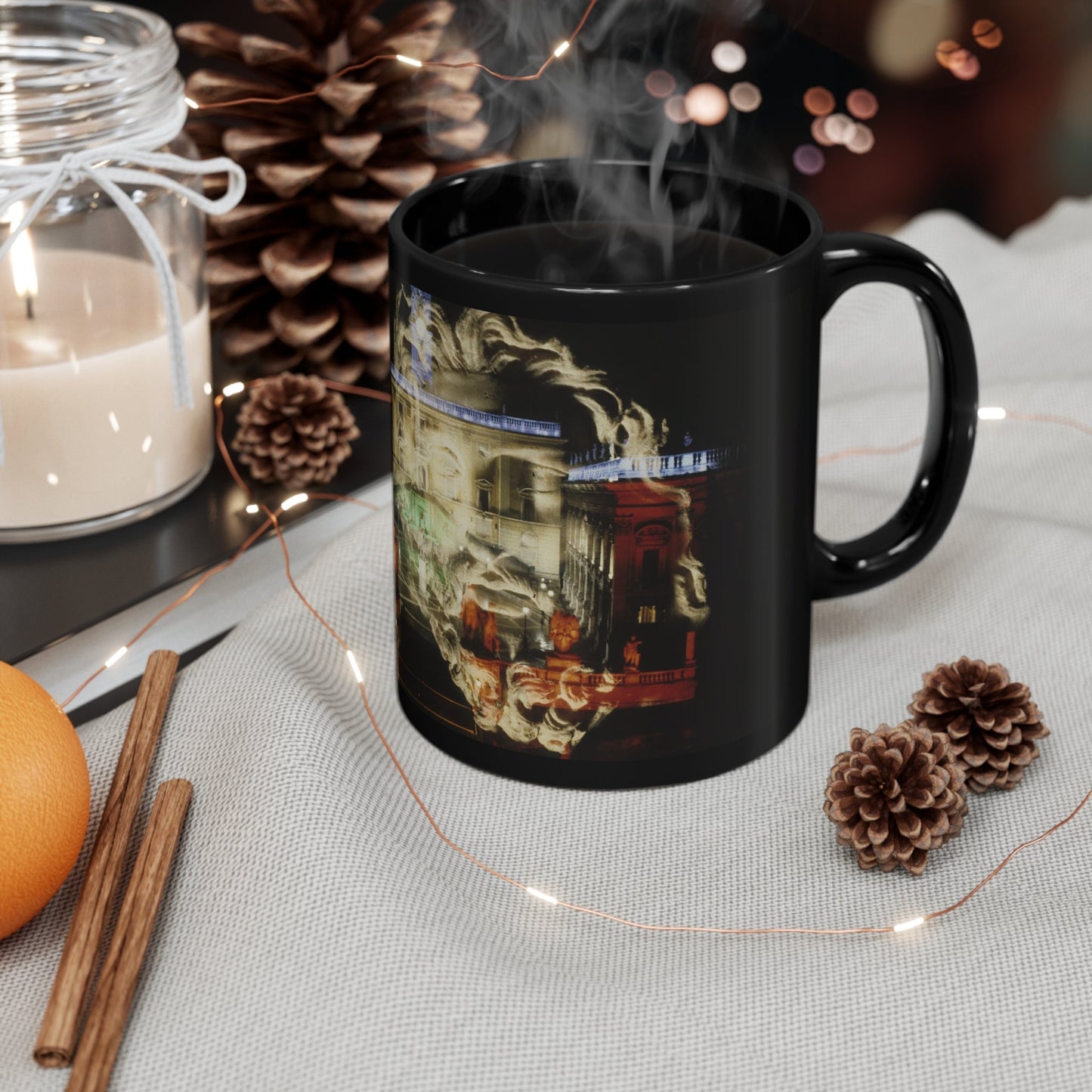 Capitoline Jupiter Black Mug - Divine Cultural Heritage Coffee Cup