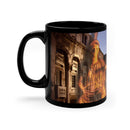 Diocletian's Palace with Goddess Roma Black Mug - Imperial Coffee Cup