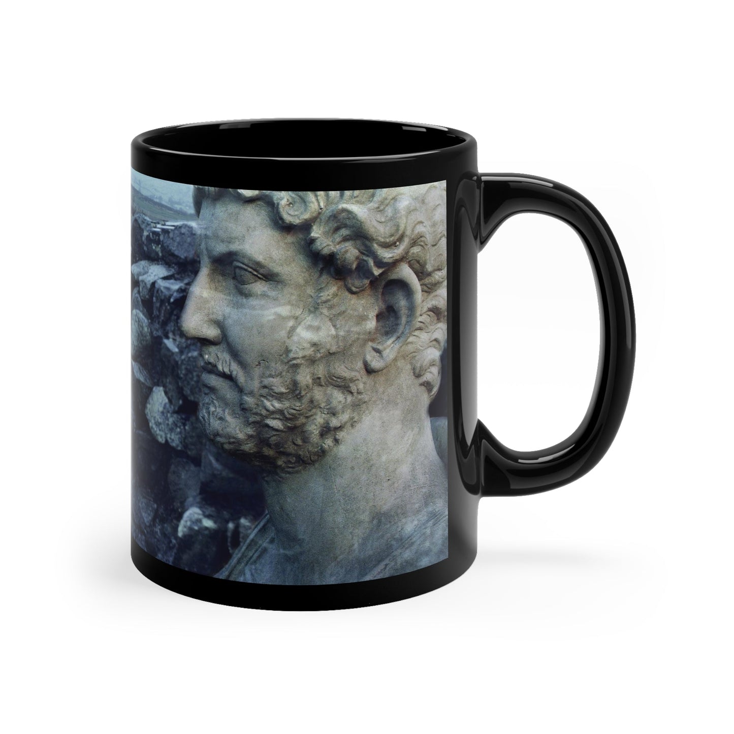 Adriano's wall in Britannia 11oz Black Mug