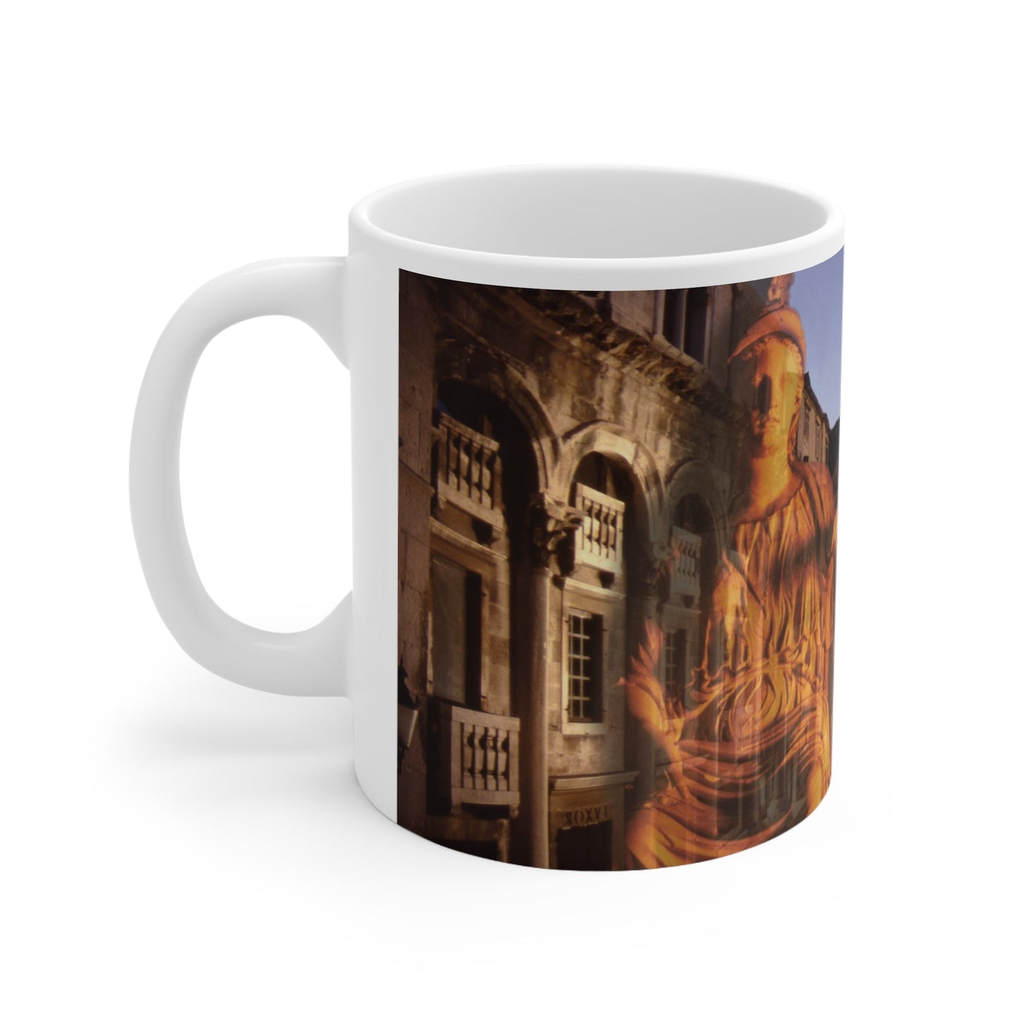 Diocletian's Palace with Goddess Roma White Mug - Imperial Excellence Cup