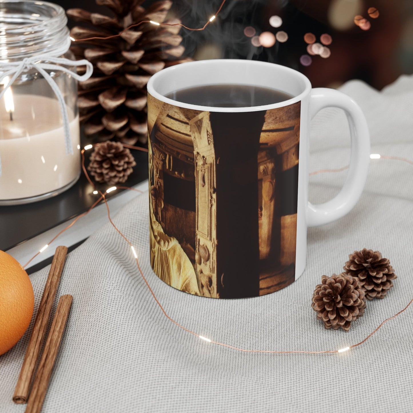 Etruscan Apollo White Mug - Divine Excellence Cup