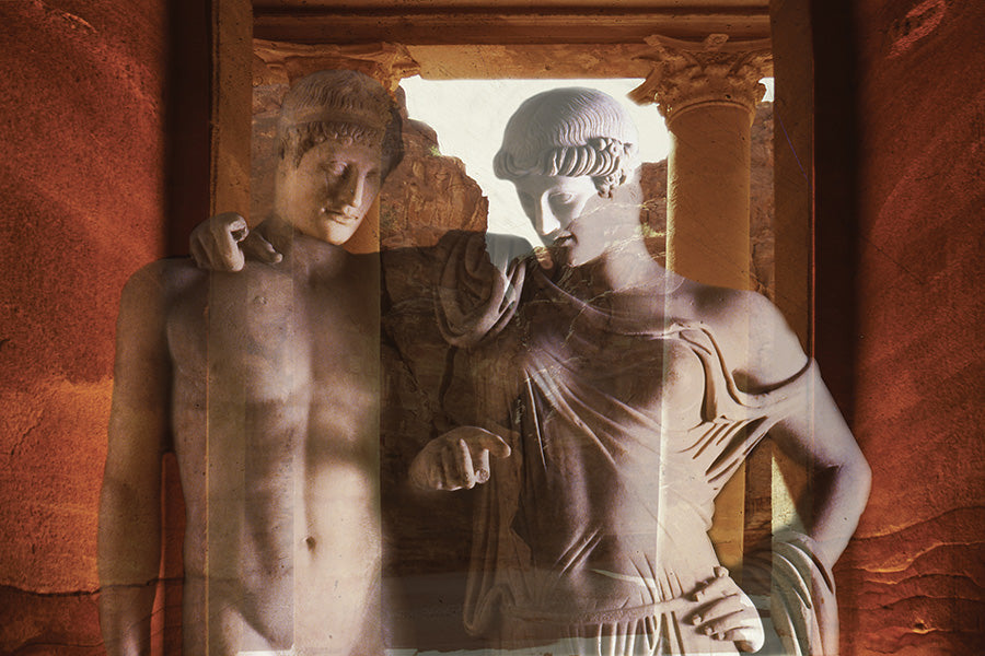 Elettra and Oreste Canvas Print - Roman Tragic Drama Art