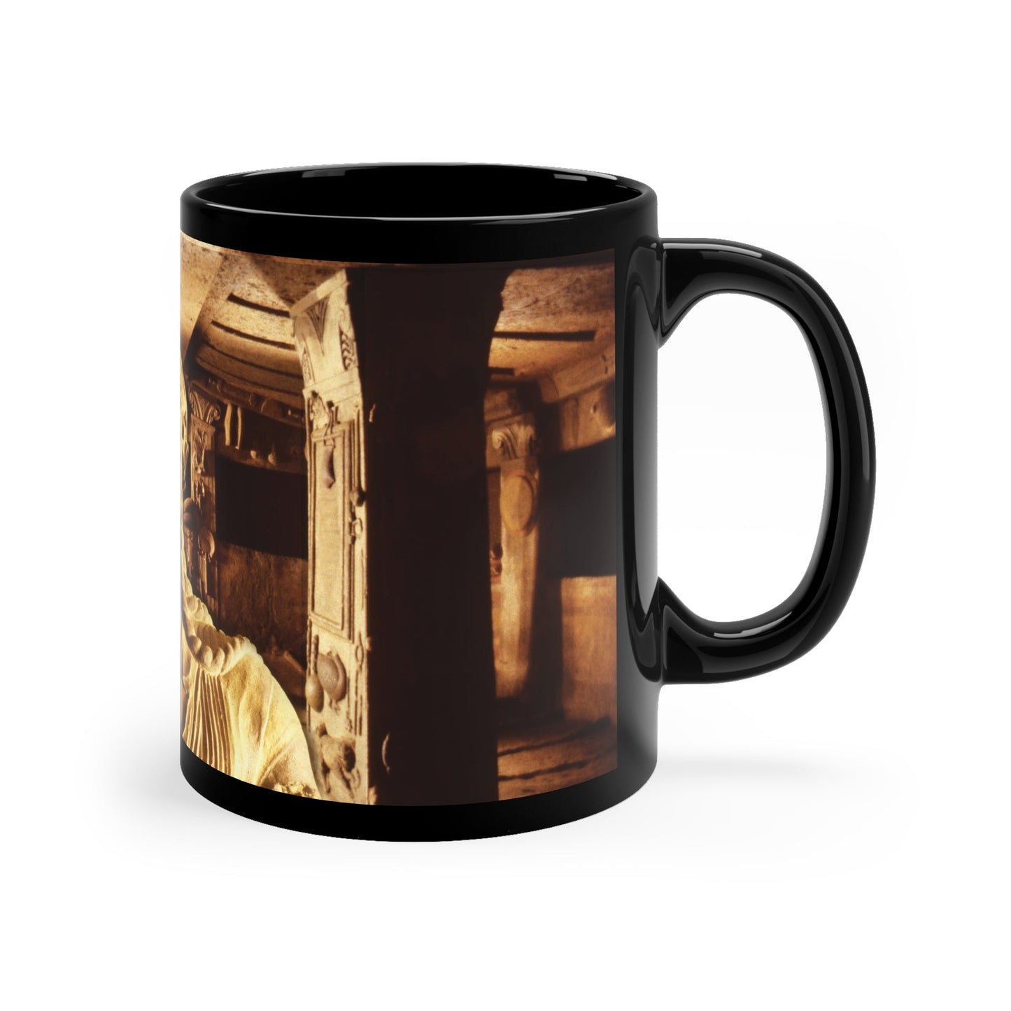 Etruscan Apollo Black Mug - Sacred Divine Coffee Cup