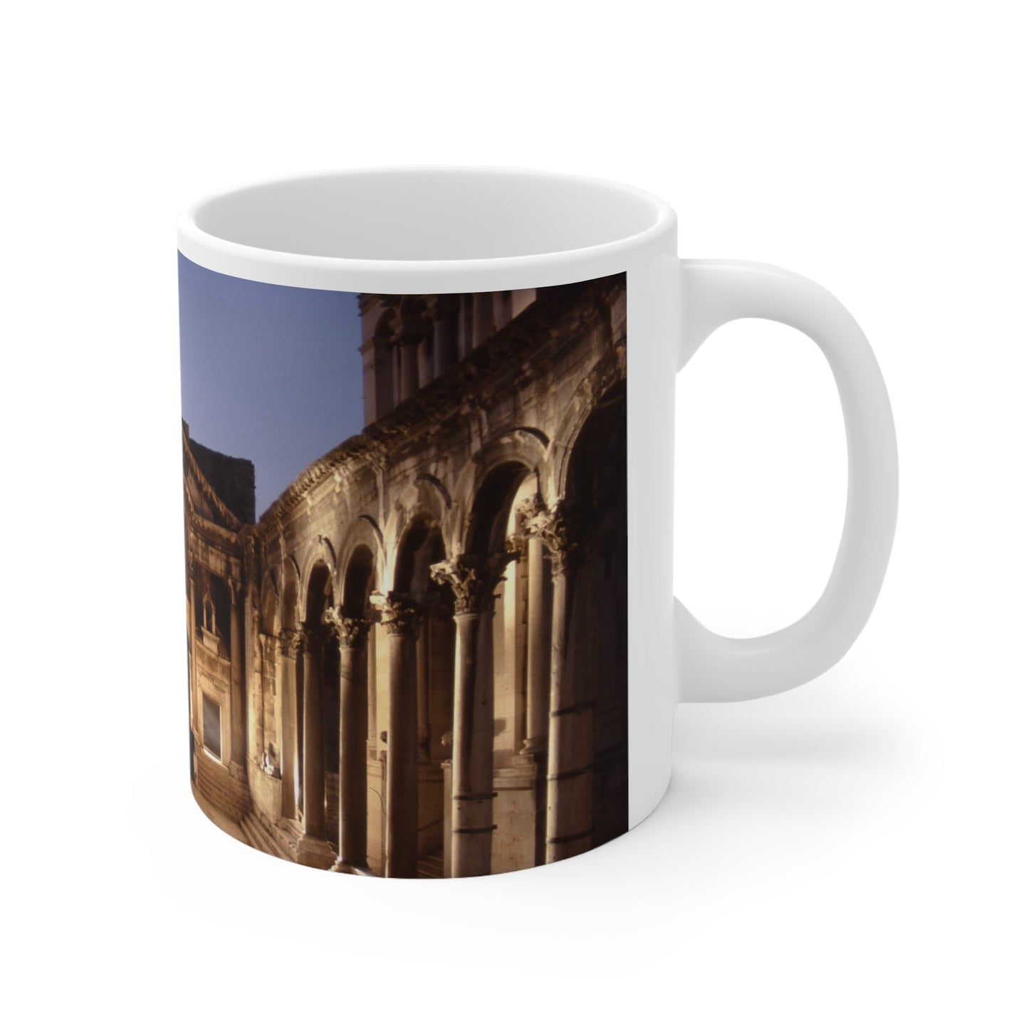 Diocletian's Palace with Goddess Roma White Mug - Imperial Excellence Cup
