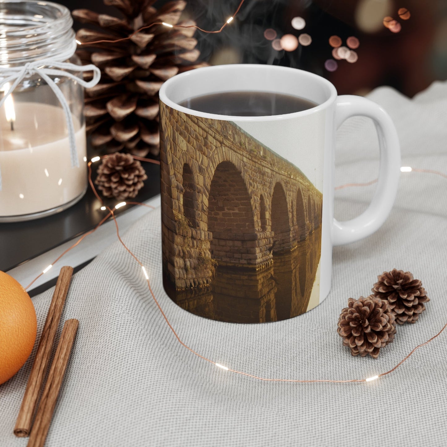 Julius Caesar and the France Bridge White Mug - Engineering Excellence Cup