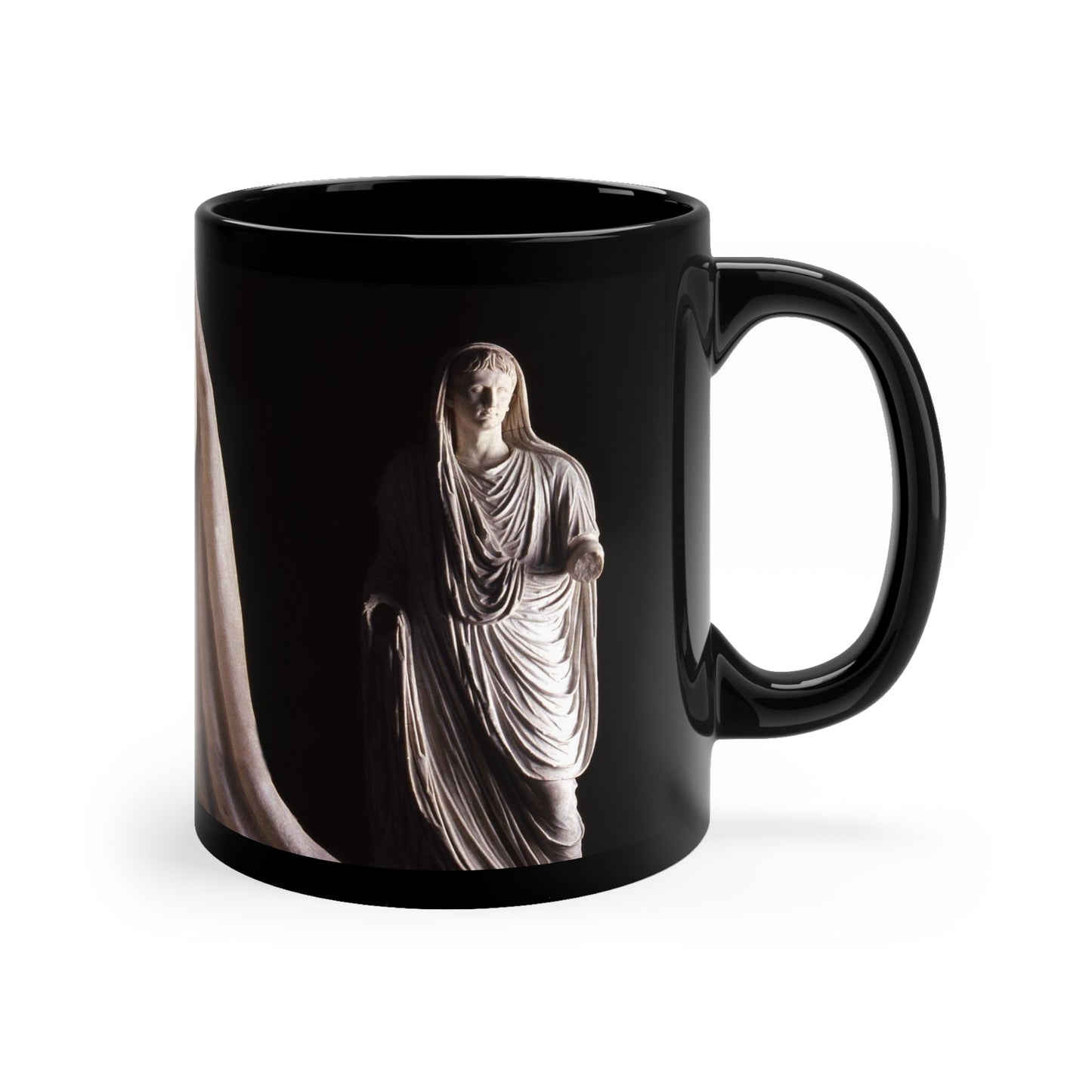 Divinized Augustus Black Mug - Imperial Leadership Coffee Cup