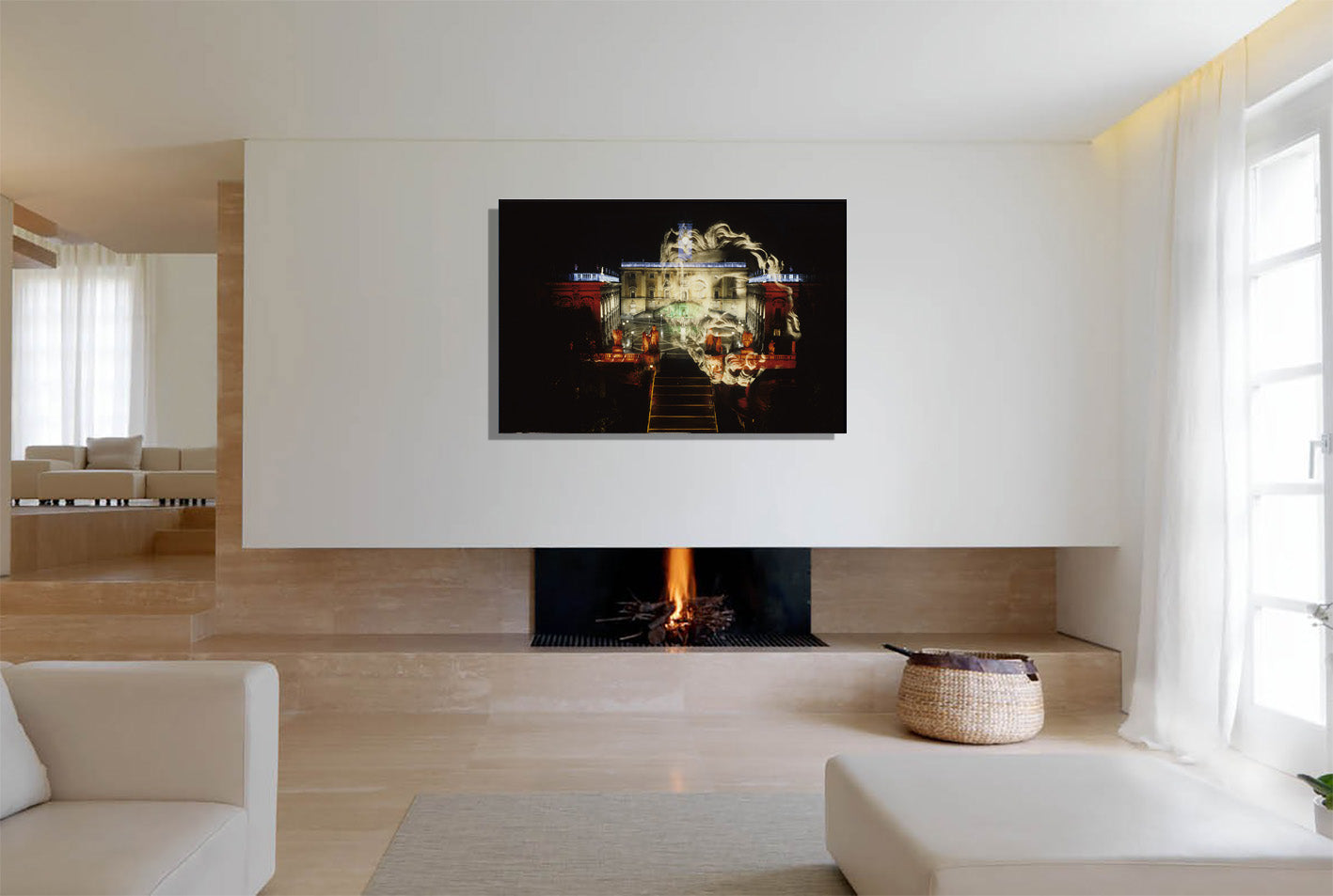Capitoline Jupiter Acrylic Print - Divine Illuminated Architecture Art