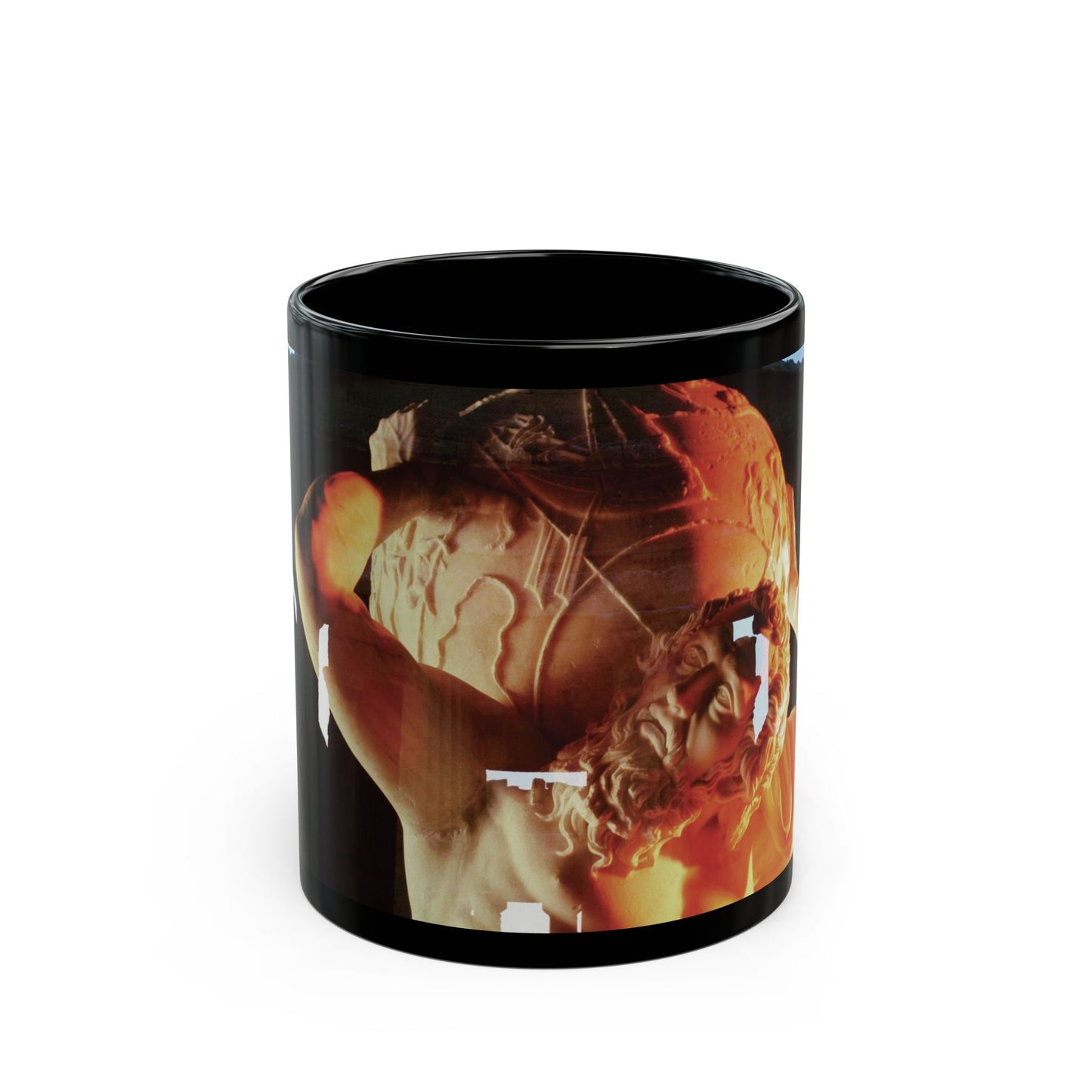 Atlas and Temple of Neptune 11oz Black Mug