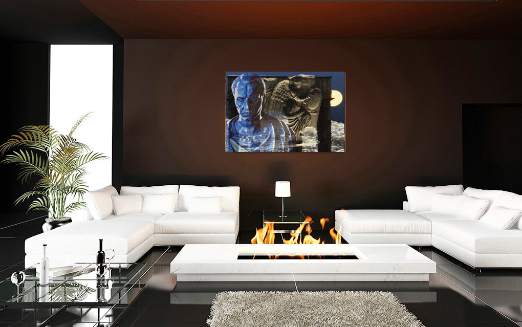 Arc de Triomphe Idealized for Julius Caesar acrylic print by Storaro Art Collection - Julius Caesar with triumphal arch and Victory sculpture in luminous premium wall art