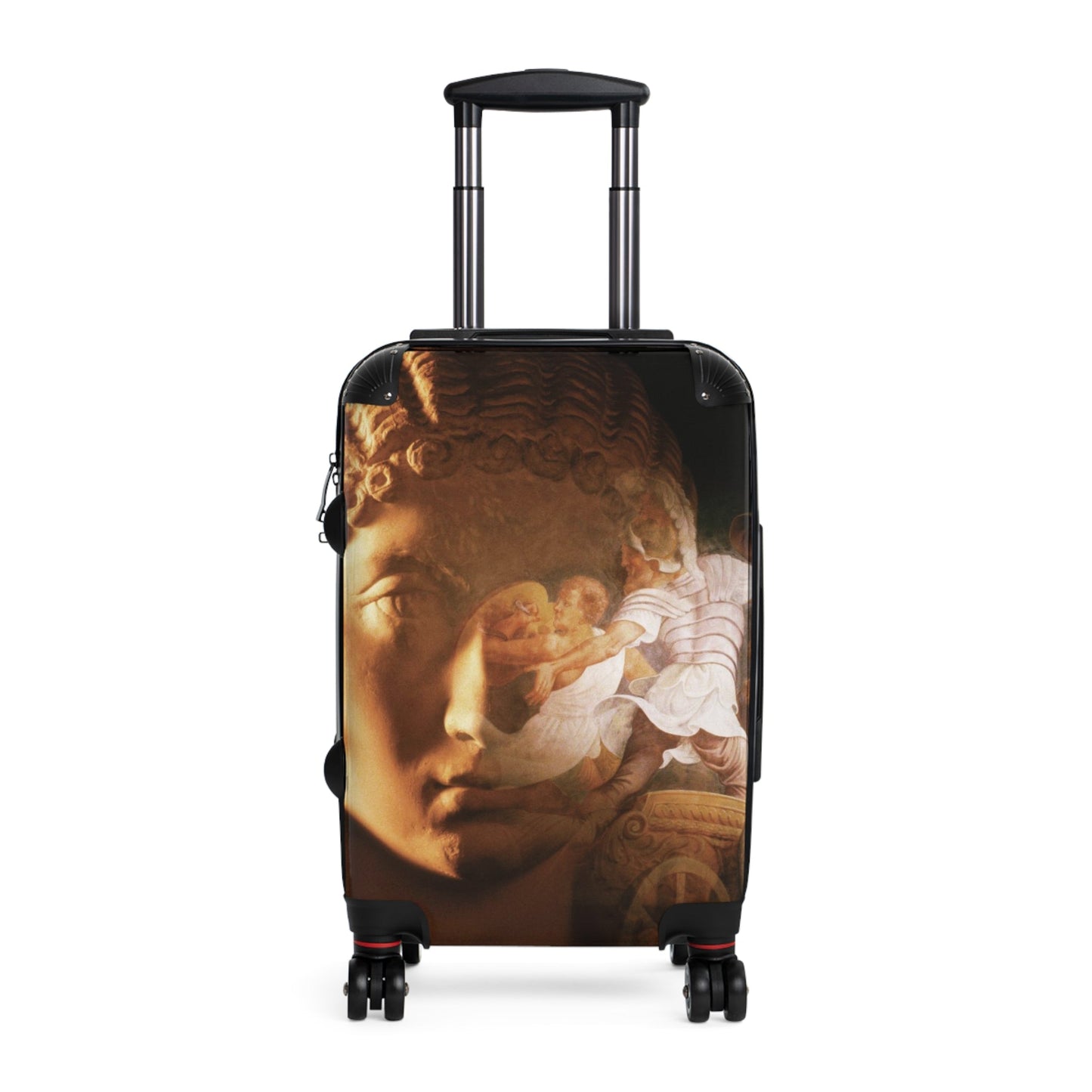 Defense of the City travel luggage by Storaro Art Collection - Roman warrior sculpture with golden battle scene in heroic military atmosphere on premium travel suitcase