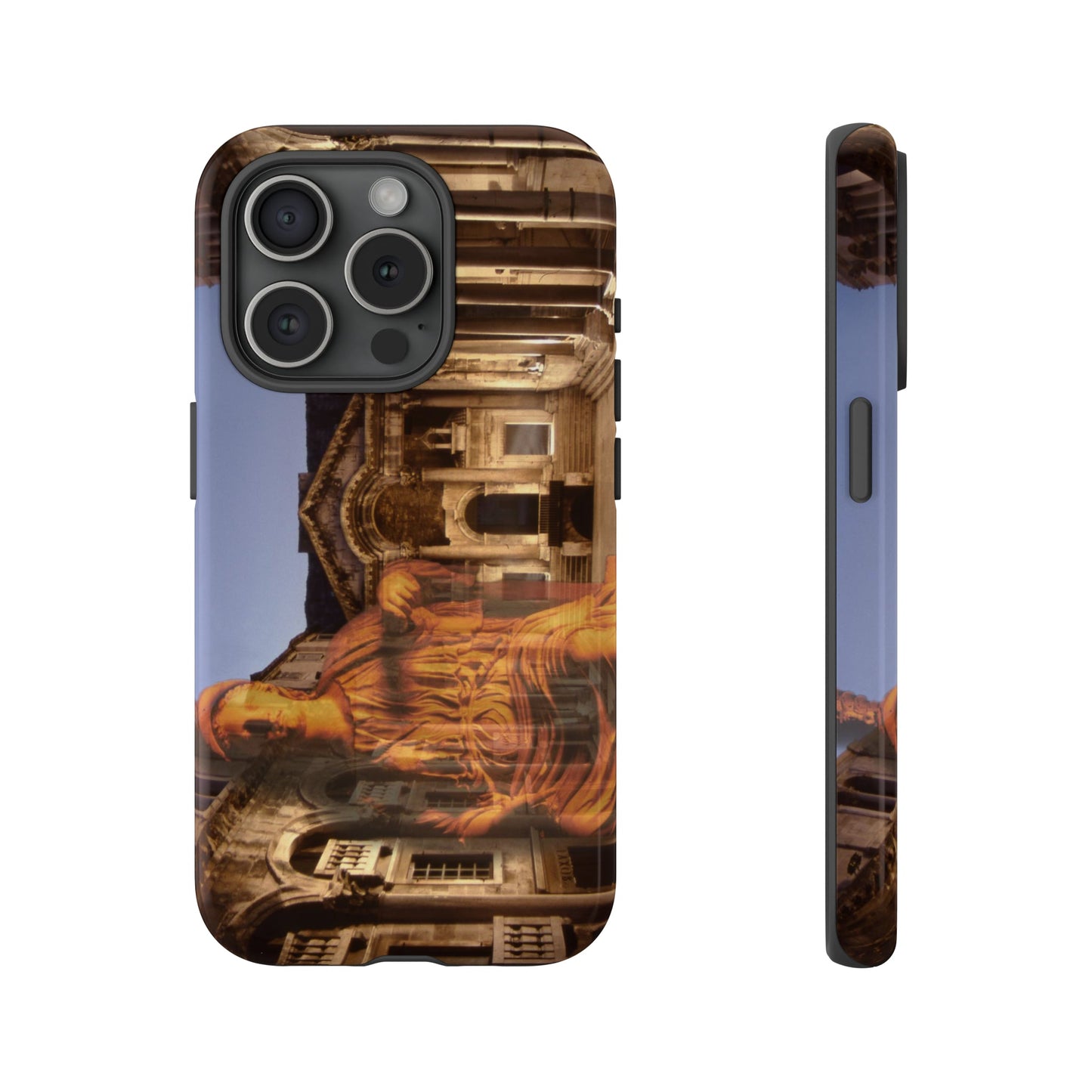 Diocletian's Palace with Goddess Roma phone case by Storaro Art Collection - Roma goddess sculpture with golden palace architecture in imperial sovereignty atmosphere in durable mobile protection