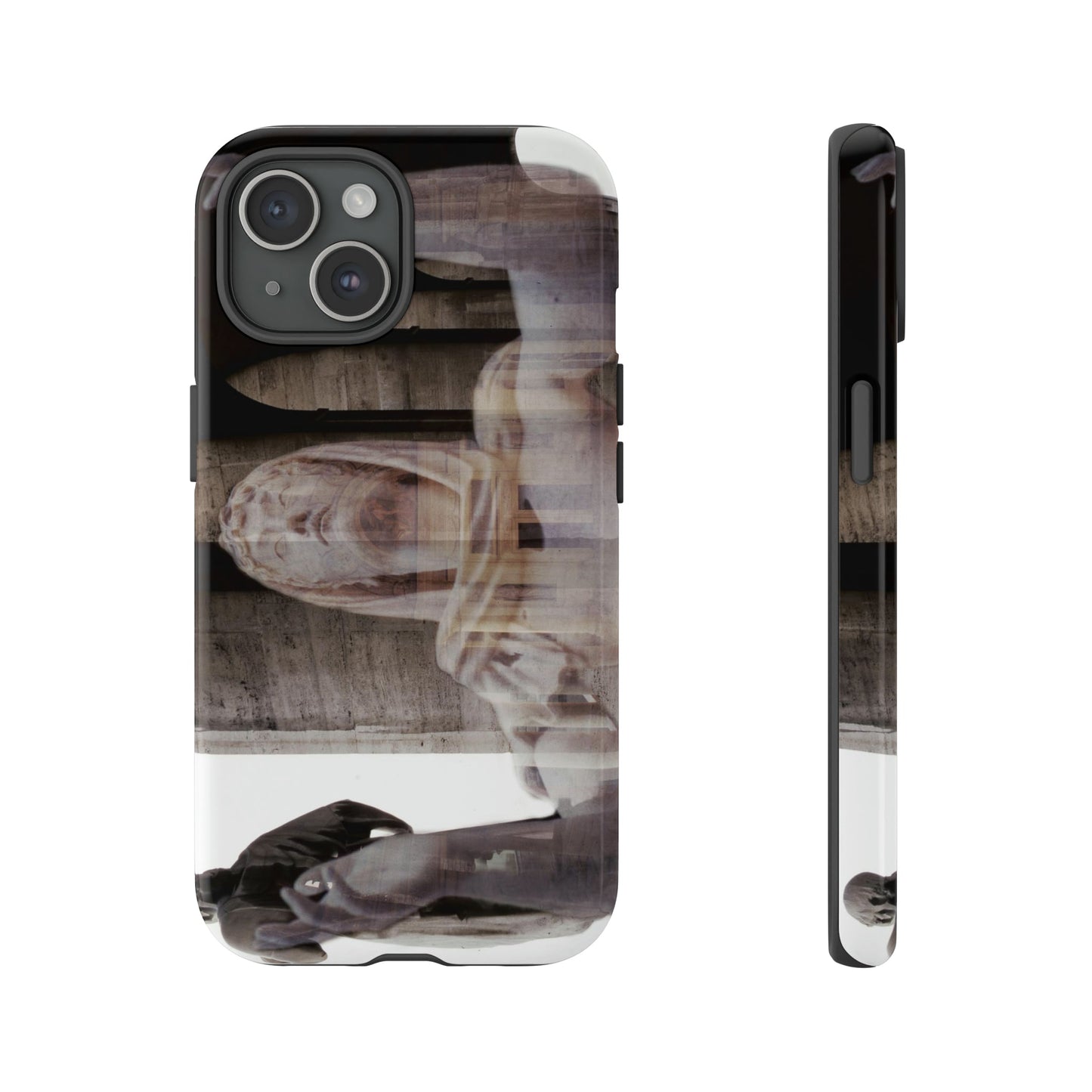 Italic Civilization phone case by Storaro Art Collection - Classical Roman statues within dramatic colonnade architecture in durable mobile protection