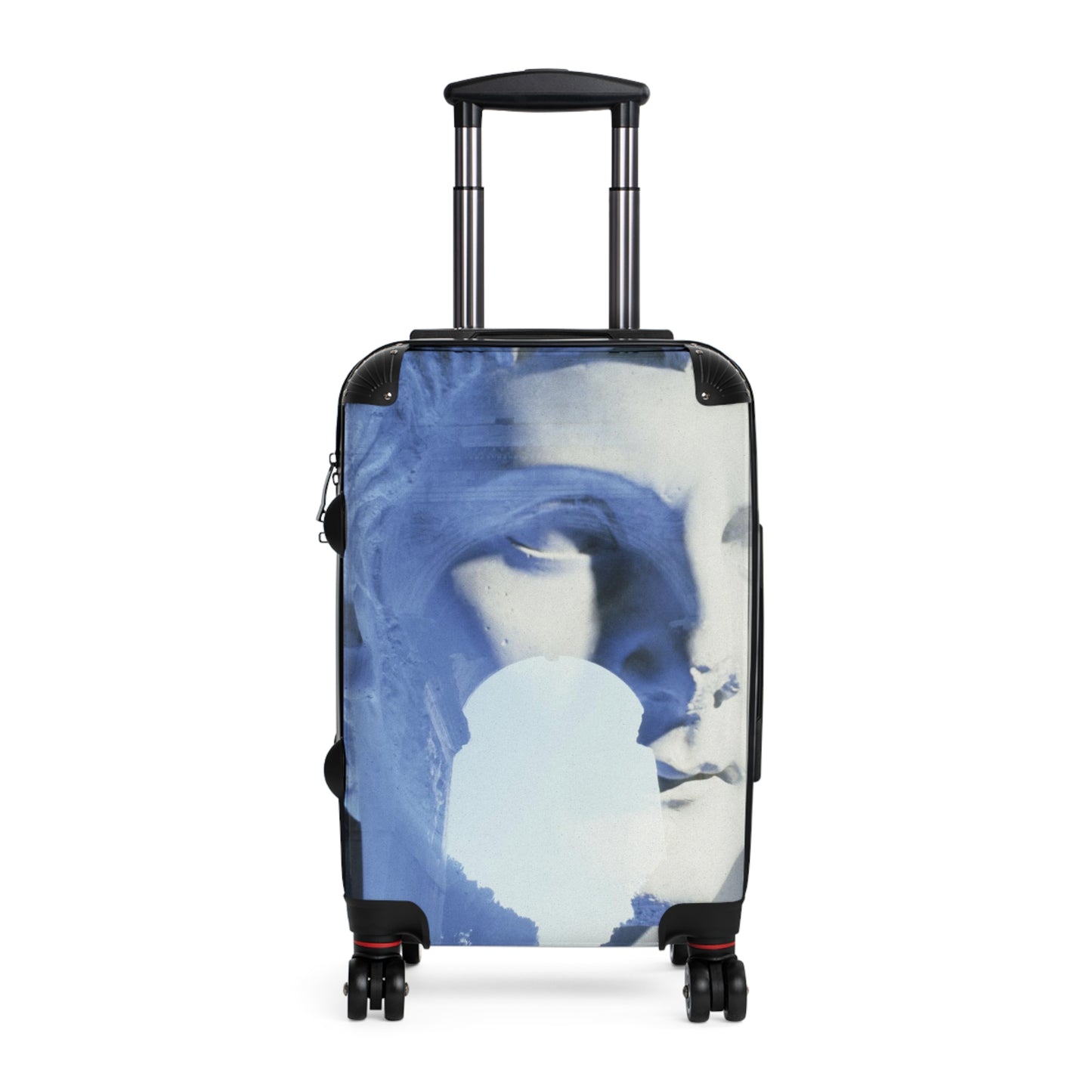 Roman Arch premium luggage set - Classical marble sculpture with Roman arch in dreamlike blue double exposure on durable polycarbonate travel suitcase