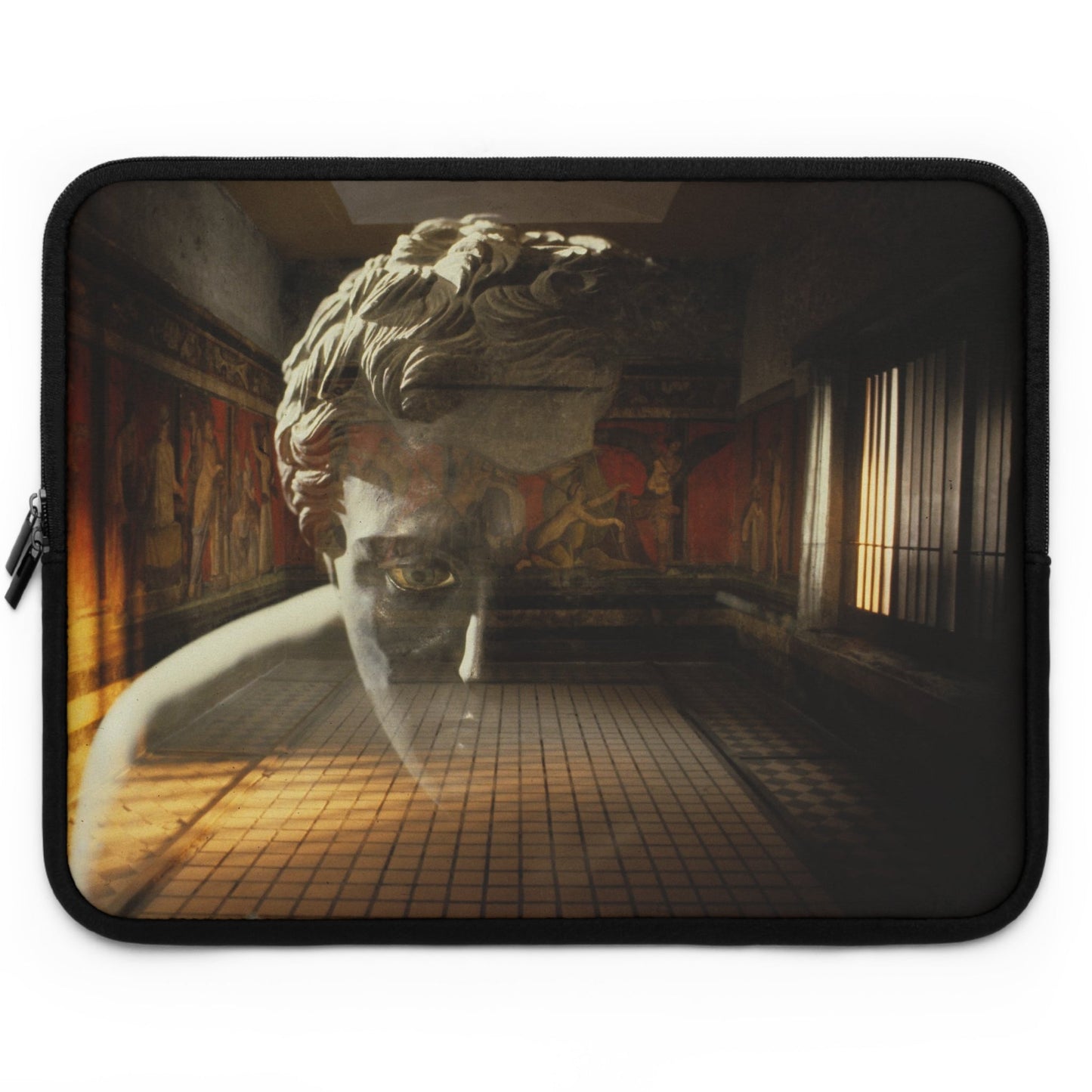 The Villa dei Mysteries laptop sleeve by Storaro Art Collection - Pompeii villa with Roman frescoes and marble sculpture in padded tech protection