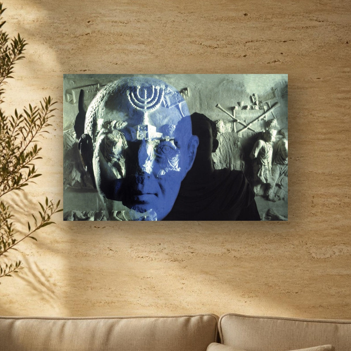 Titus & His Father Vespasian acrylic print by Vittorio Storaro on a travertine wall, from the La Civiltà Romana collection