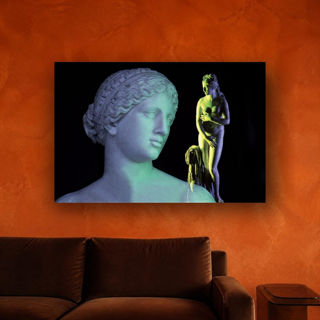 Capitoline Venus canvas print by Vittorio Storaro on a burnt orange plaster wall