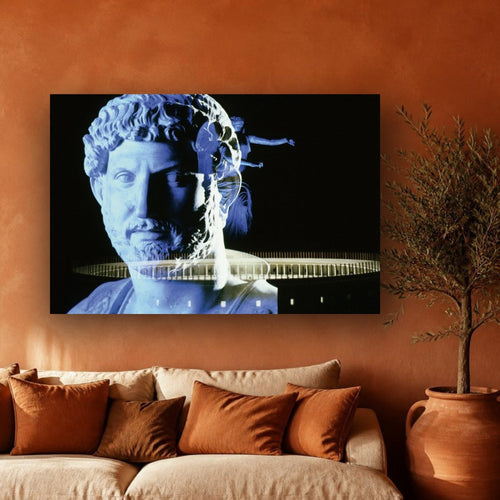 Adriano's Goddess Fortuna canvas print by Vittorio Storaro on a terracotta plaster wall