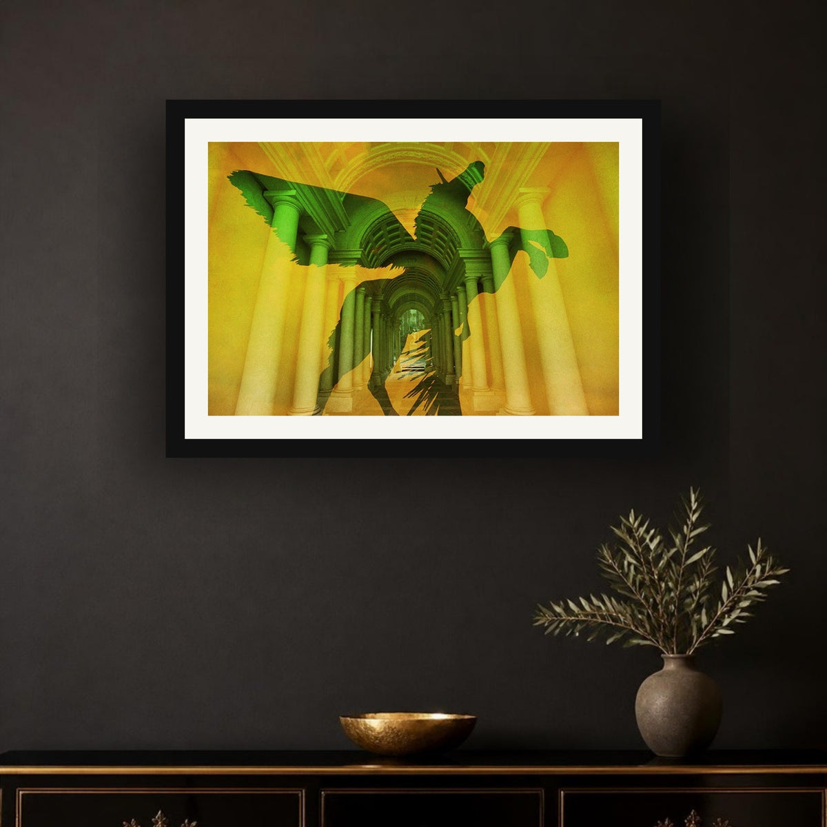 Pegasus framed photo print by Vittorio Storaro on a charcoal black wall