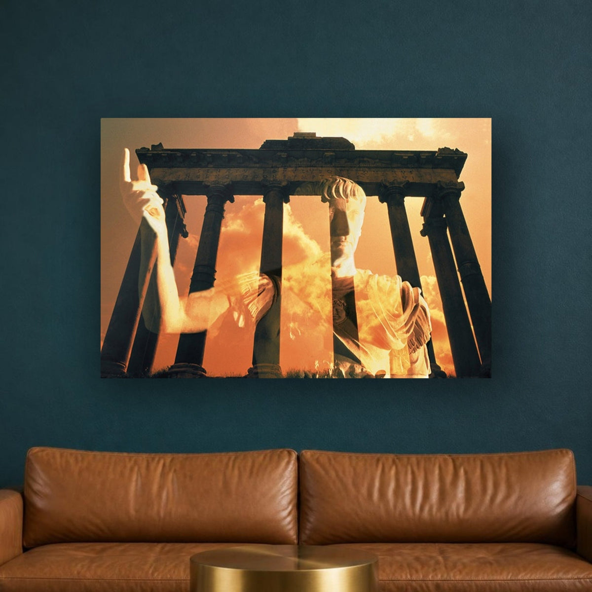 Traiano The Conqueror acrylic print by Vittorio Storaro on a deep teal wall