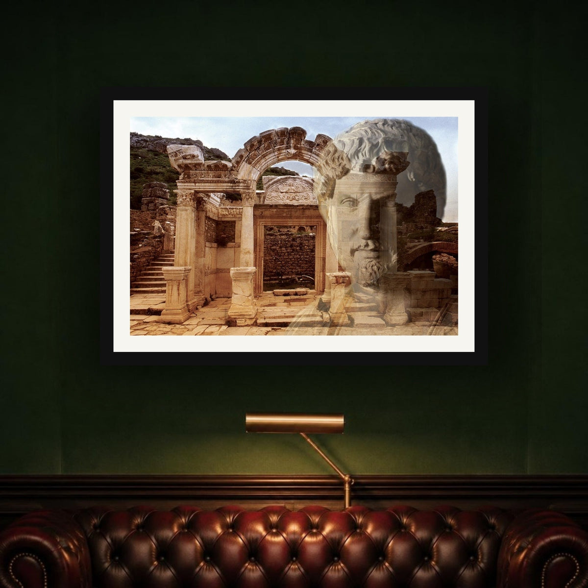Adriano's Market framed photo print by Vittorio Storaro on a forest green wall