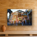 The Fall of the Titans acrylic print by Vittorio Storaro on a honey travertine wall