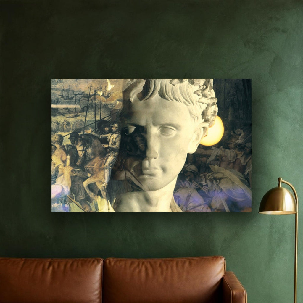 The Regency of Claudio canvas print by Vittorio Storaro on an emerald green plaster wall