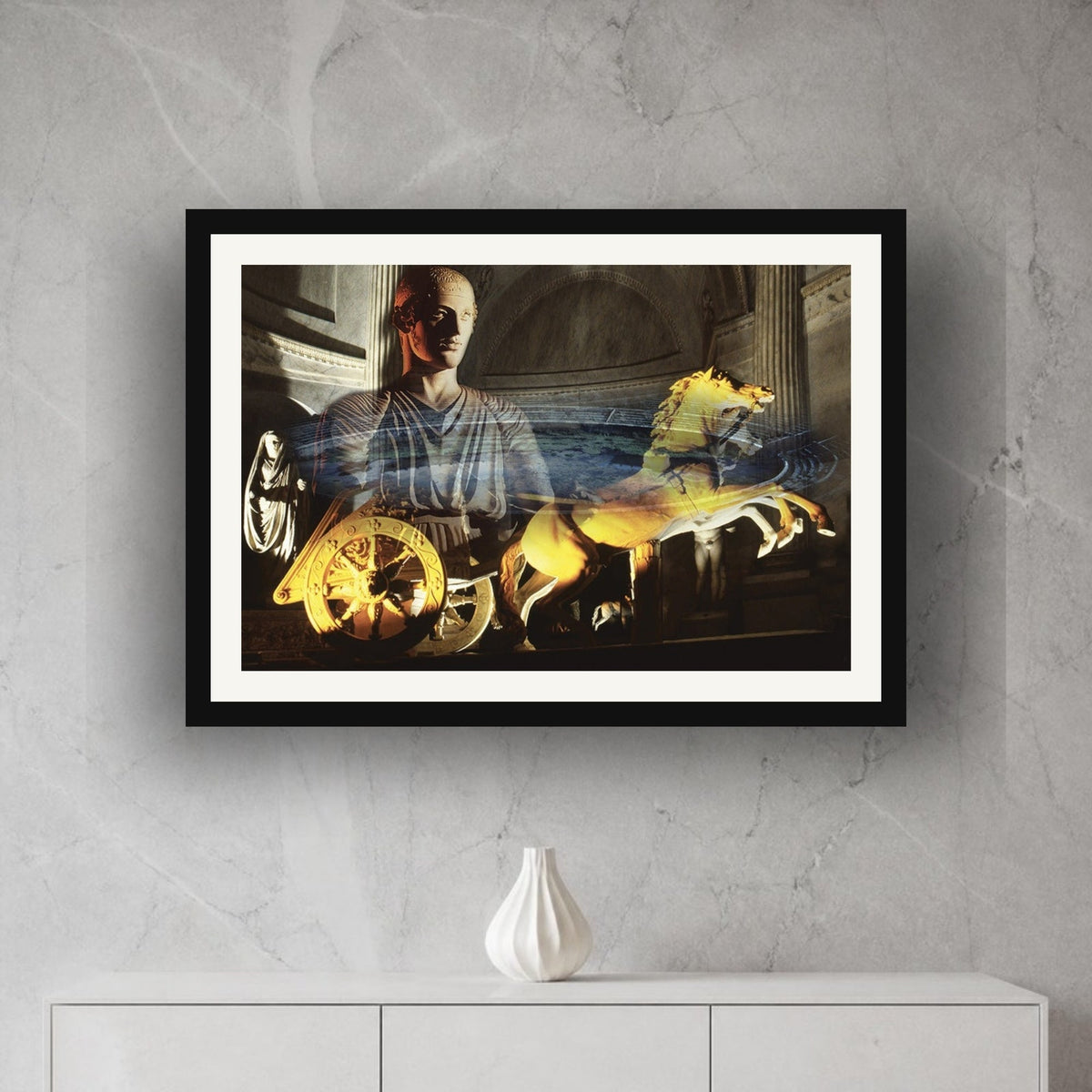 Auriga in the Circus of Antioch framed photo print by Vittorio Storaro on a grey marble wall
