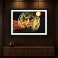 The Mouth of Truth framed photo print by Vittorio Storaro on an espresso panelled wall