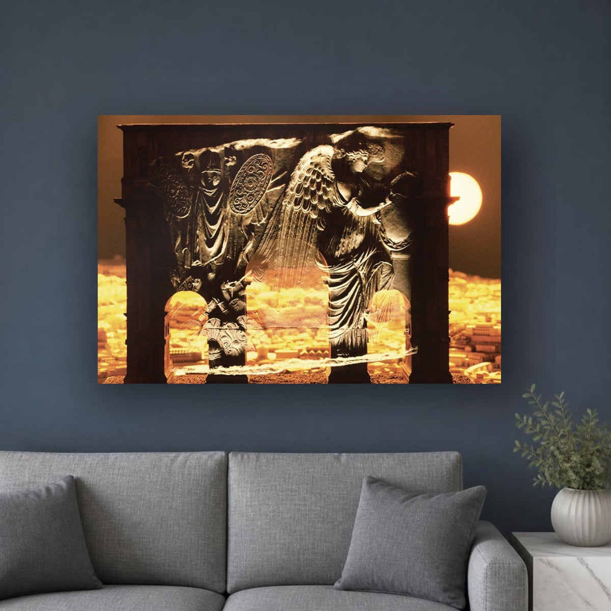 Arch of Victory acrylic print by Vittorio Storaro on a slate blue wall