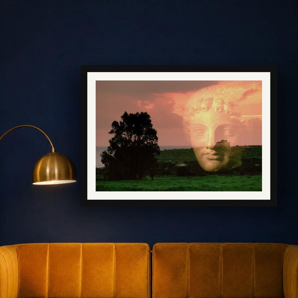 The Memory of Troy framed photo print by Vittorio Storaro on a midnight navy wall