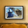 Petra framed photo print by Vittorio Storaro on a cream and gold silk wall