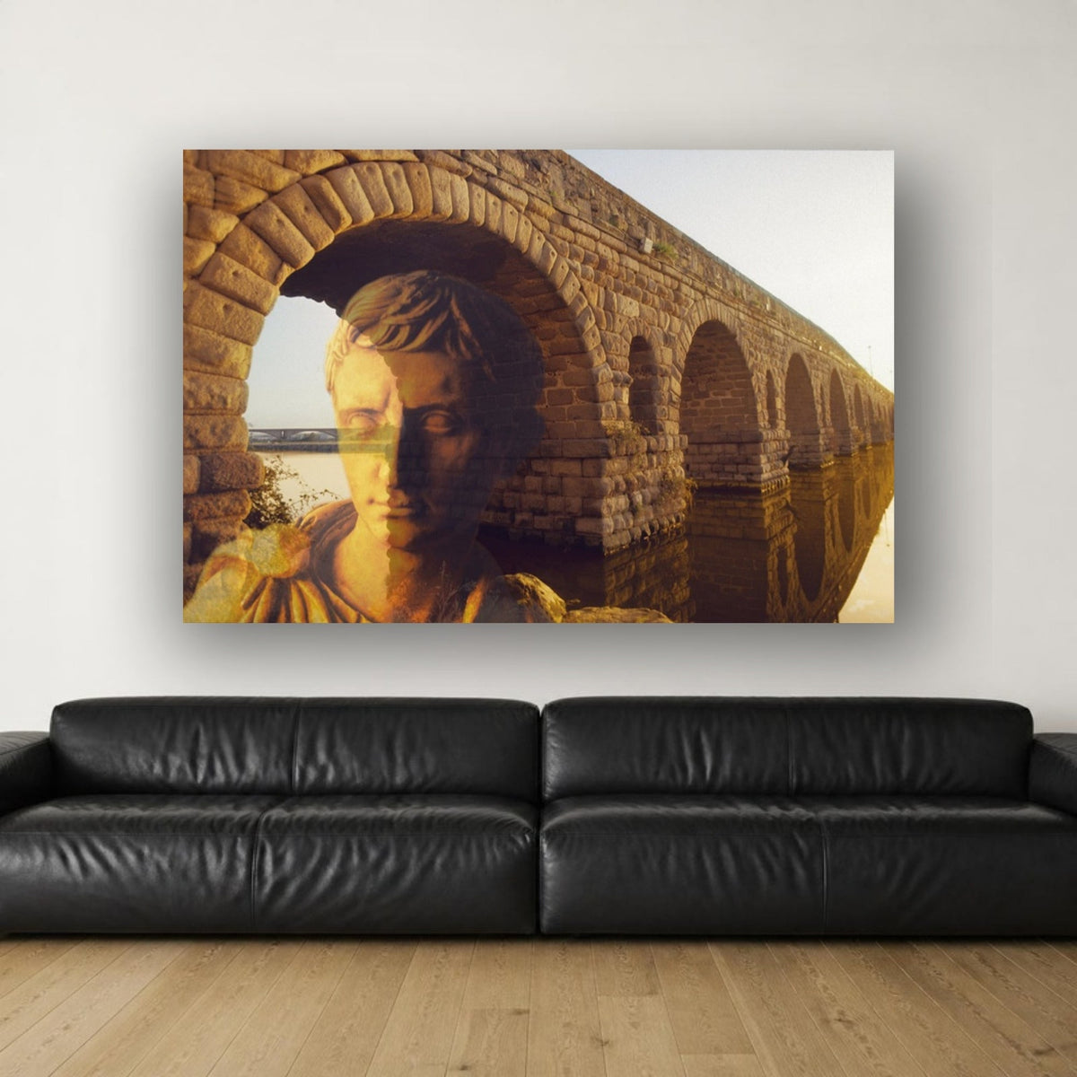 Julius Caesar and the France Bridge acrylic print by Vittorio Storaro on a gallery white wall