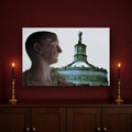 Traiano & His Temple in Thrace acrylic print by Vittorio Storaro on a burgundy wall
