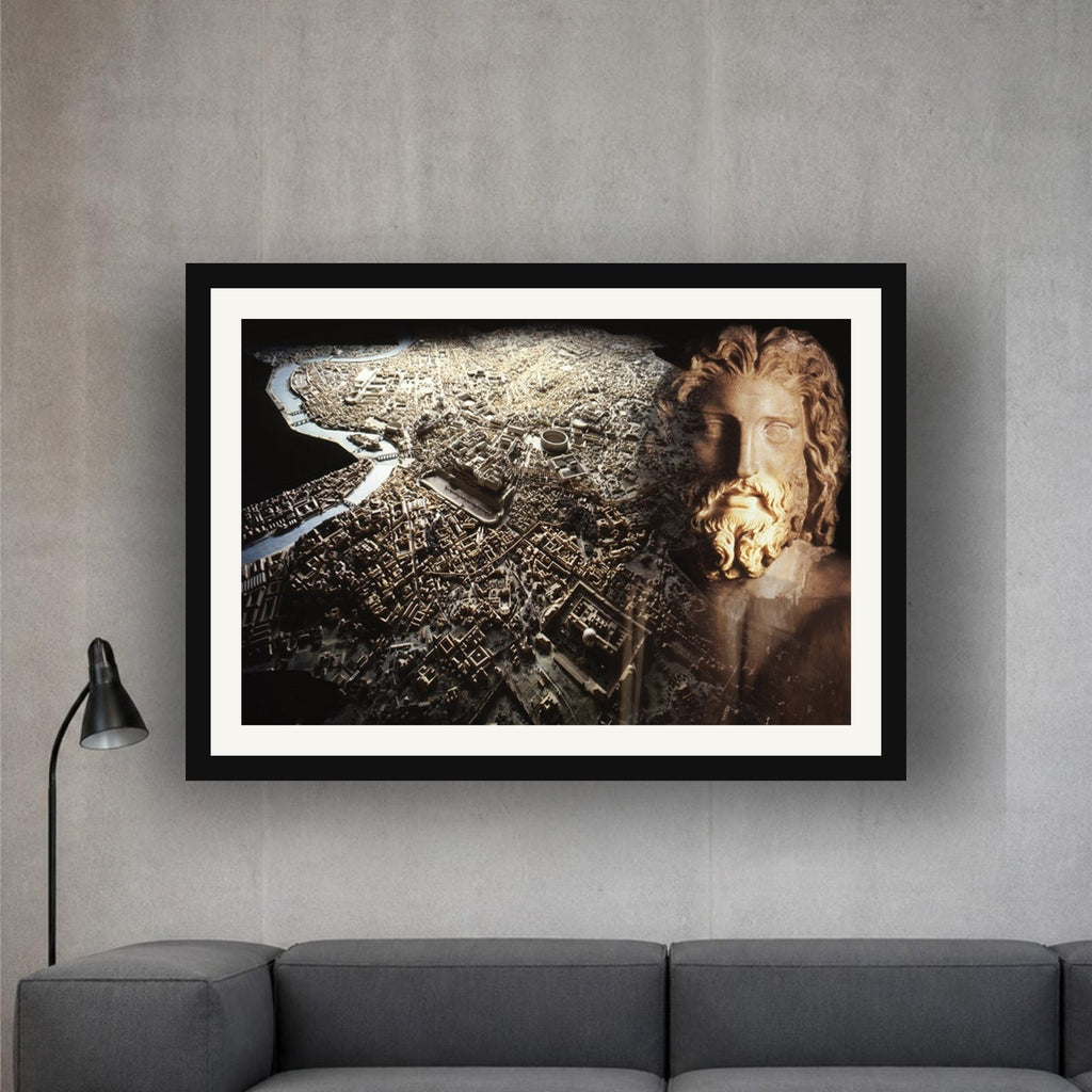 Rome and Its Capitoline Jupiter framed photo print by Vittorio Storaro on a light grey concrete wall
