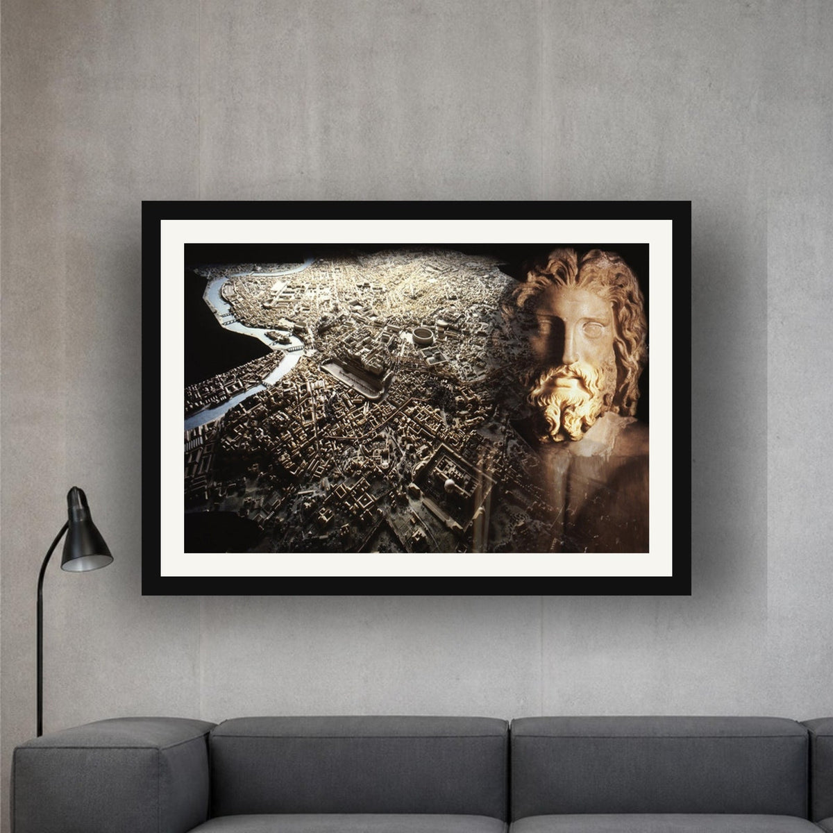 Rome and Its Capitoline Jupiter framed photo print by Vittorio Storaro on a light grey concrete wall