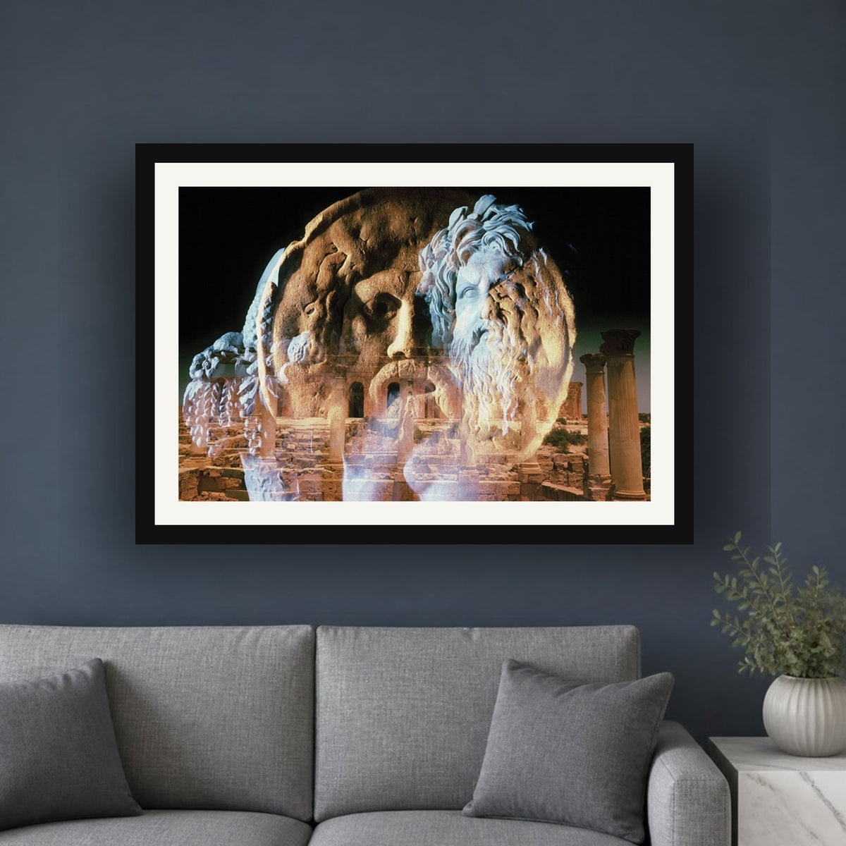 River Divinity framed photo print by Vittorio Storaro on a slate blue wall