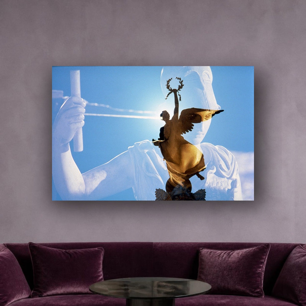 The Victory canvas print by Vittorio Storaro on a lavender grey wall