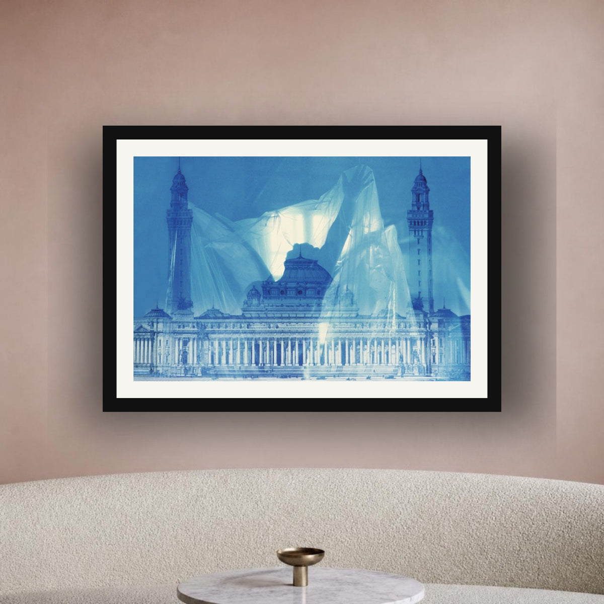 The Ideal City framed photo print by Vittorio Storaro on a blush pink plaster wall