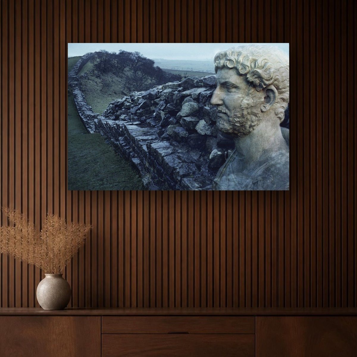 Adriano's Wall in Britannia canvas print by Vittorio Storaro on a walnut panelled wall