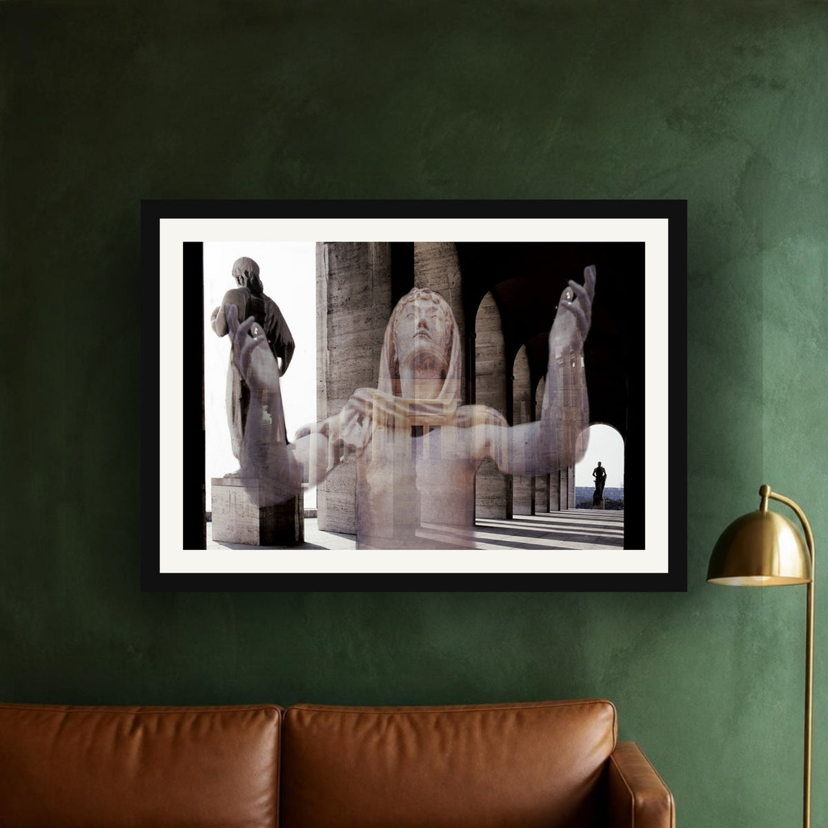 Italic Civilization framed photo print by Vittorio Storaro on an emerald green plaster wall