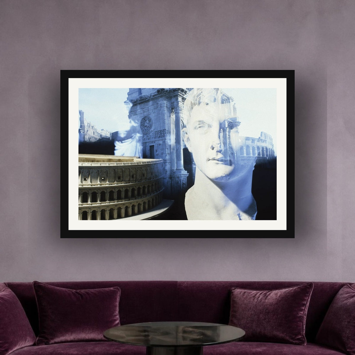 Roma framed photo print by Vittorio Storaro on a lavender grey wall