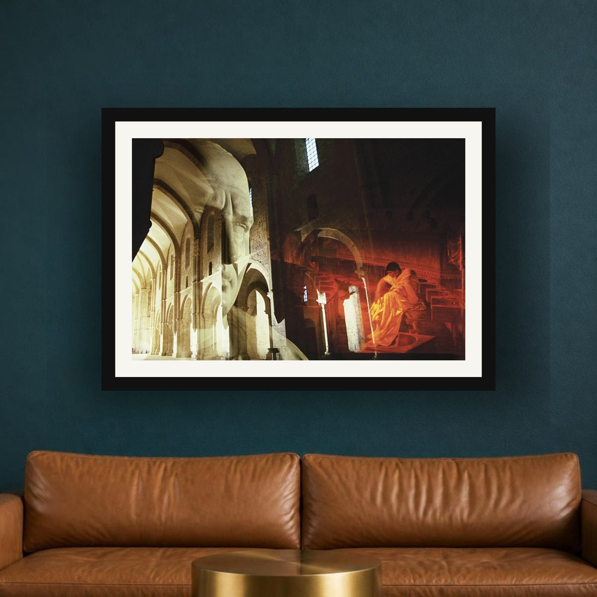 The Roman Law and Cicero's Catilinaries framed photo print by Vittorio Storaro on a deep teal wall