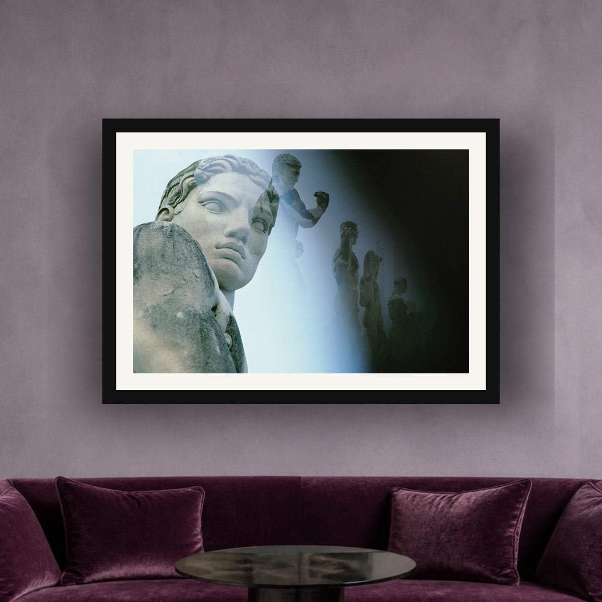 Stadius of The Marbles framed photo print by Vittorio Storaro on a lavender grey wall
