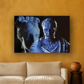Julius Caesar and Venus acrylic print by Vittorio Storaro on an ochre plaster wall